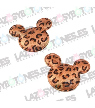PACK DE 2 APLIQUES MICKEY LEOPARDO 40*50mm