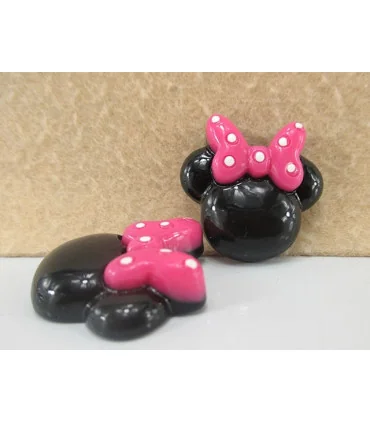  RESINA MINNIE LAZO FUCSIA 33*28MM