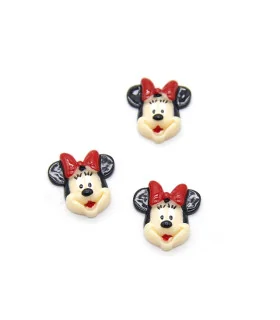  RESINA MINNIE LAZO ROJO 33*28MM