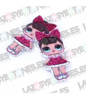  RESINA LOL SURPRISE GLITTER - FANCY FUCSIA 20*40mm