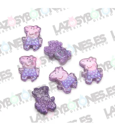Pepa la cerdita vestido lila 27*23mm