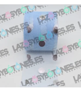 Tul plata - Azul bebé 60mm