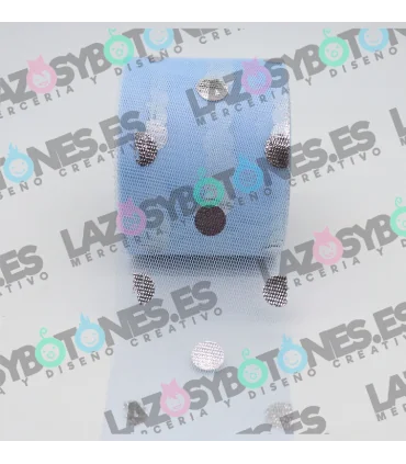 Tul plata - Azul bebé 60mm