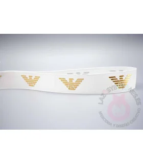 ARMANI LOGO - Blanco/oro 25mm