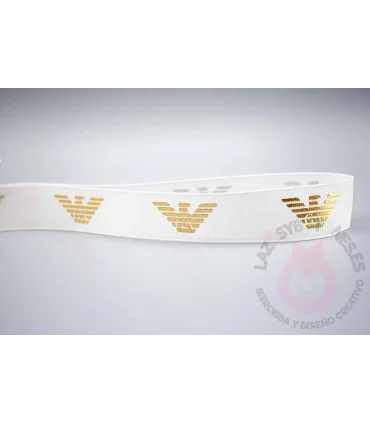 ARMANI LOGO - Blanco/oro 25mm