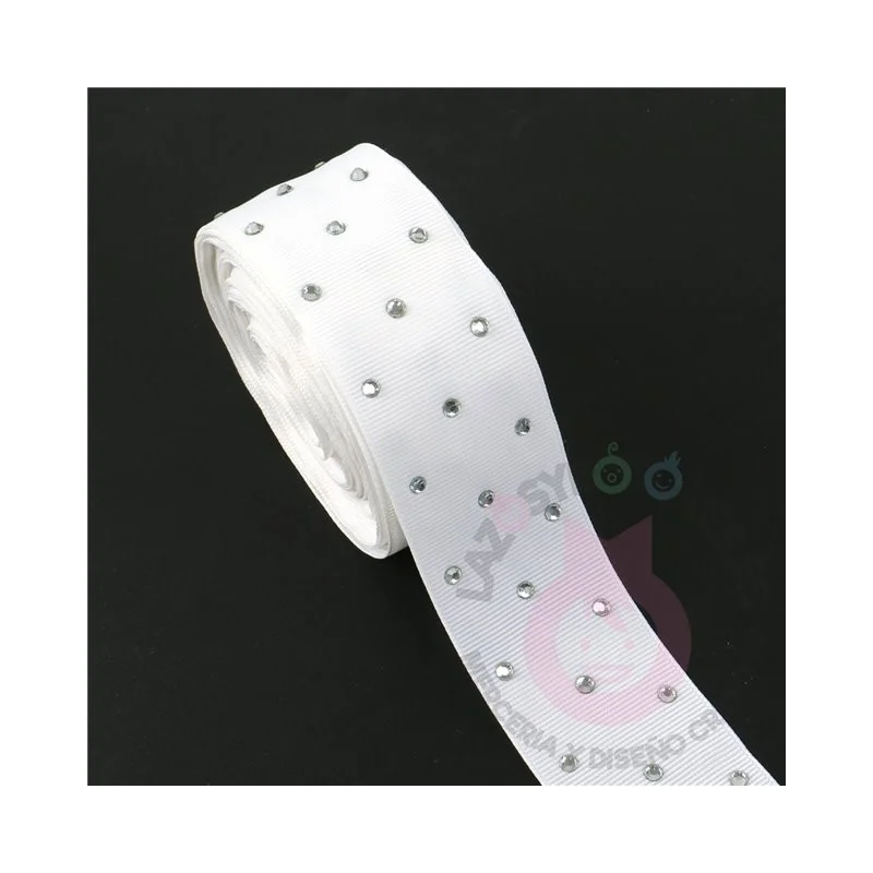 CINTA CON STRASS 38mm - Varios colores