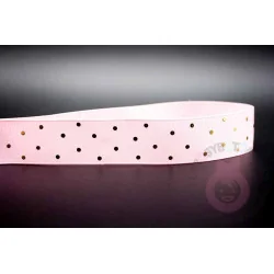 Cinta grosgrain lunares oro 25mm - Rosa Bebé