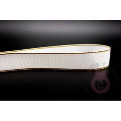 Cinta grosgrain HILO DORADO 25mm - Blanco