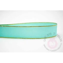 Cinta grosgrain HILO DORADO 25mm - Agua