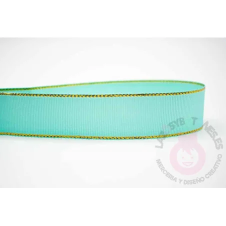 Cinta grosgrain HILO DORADO 25mm - Agua