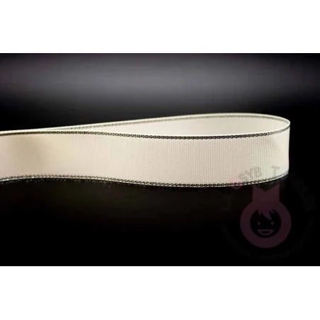 Cinta grosgrain HILO PLATEADO 25mm - Crema