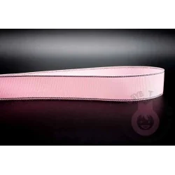 Cinta grosgrain HILO PLATEADO 25mm - Rosa Bebé