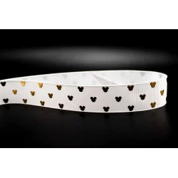 Cinta MICKEY MINNIE MOUSE Blanco/oro 25mm