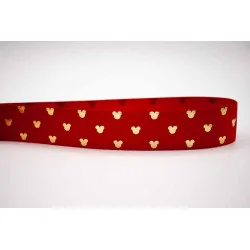 Cinta MICKEY MINNIE MOUSE Rojo/oro 25mm