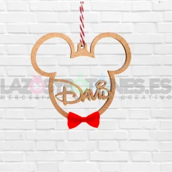 BOLA DE NAVIDAD MADERA - MOD. MICKEY PAJARITA ROJA