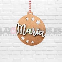 BOLA DE NAVIDAD MADERA - MOD. ESTRELLAS