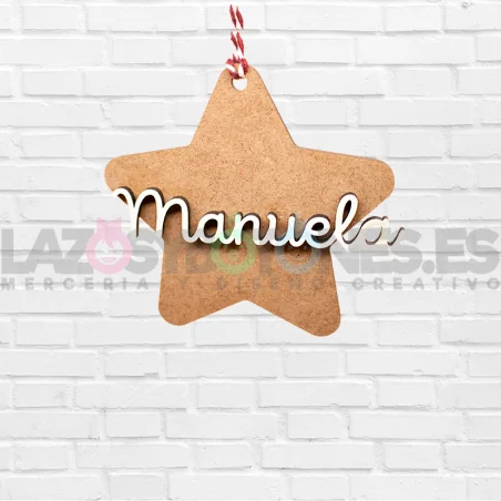BOLA DE NAVIDAD MADERA - MOD. ESTRELLA