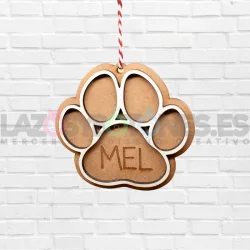 BOLA DE NAVIDAD MADERA - MOD. HUELLAS DE PERRO