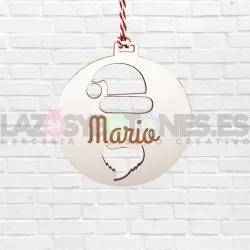 BOLA DE NAVIDAD MADERA - MOD. PAPÁ NOEL