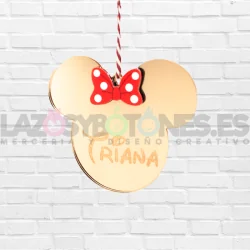 BOLA DE NAVIDAD - MOD. MINNIE LAZO ROJO GRABADA