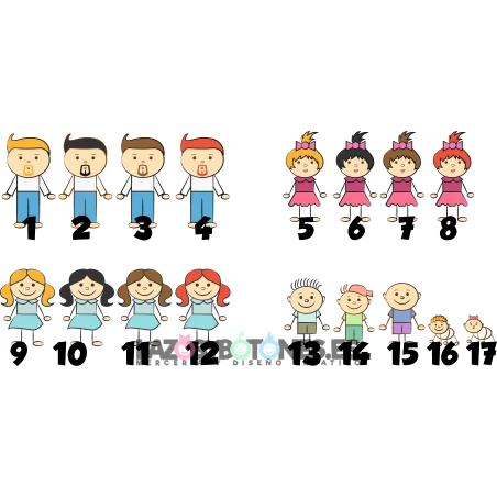 Llavero PERSONALIZADO - Familia Palito