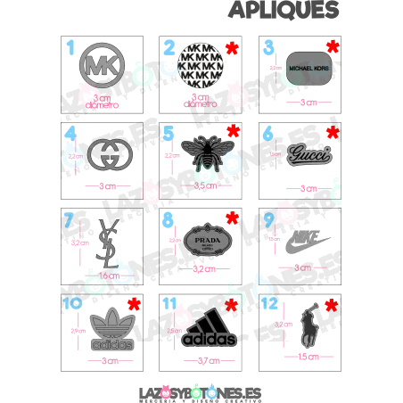 APLIQUE - RESINA LOGOS MARCAS 