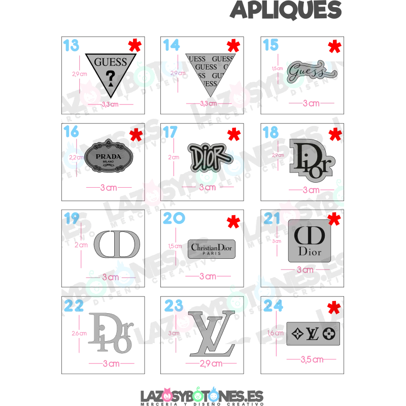 APLIQUE - RESINA LOGOS MARCAS 