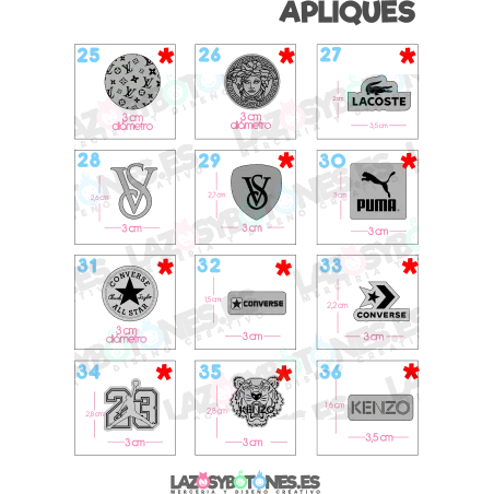 APLIQUE - RESINA LOGOS MARCAS 