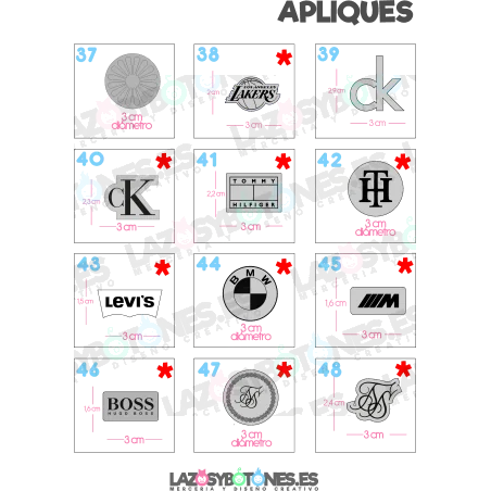 APLIQUE - RESINA LOGOS MARCAS 