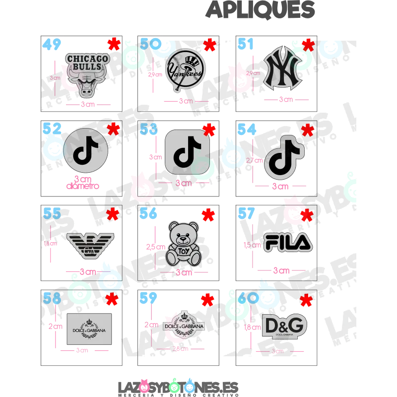 APLIQUE - RESINA LOGOS MARCAS 
