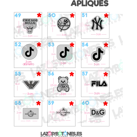 APLIQUE - RESINA LOGOS MARCAS 