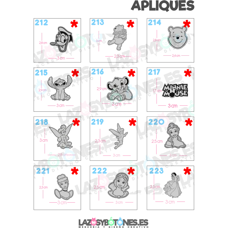 APLIQUE - RESINA PERSONAJES