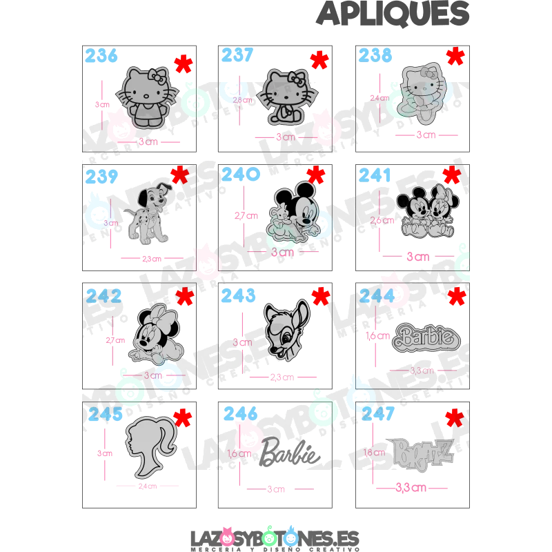 APLIQUE - RESINA PERSONAJES