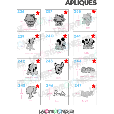 APLIQUE - RESINA PERSONAJES