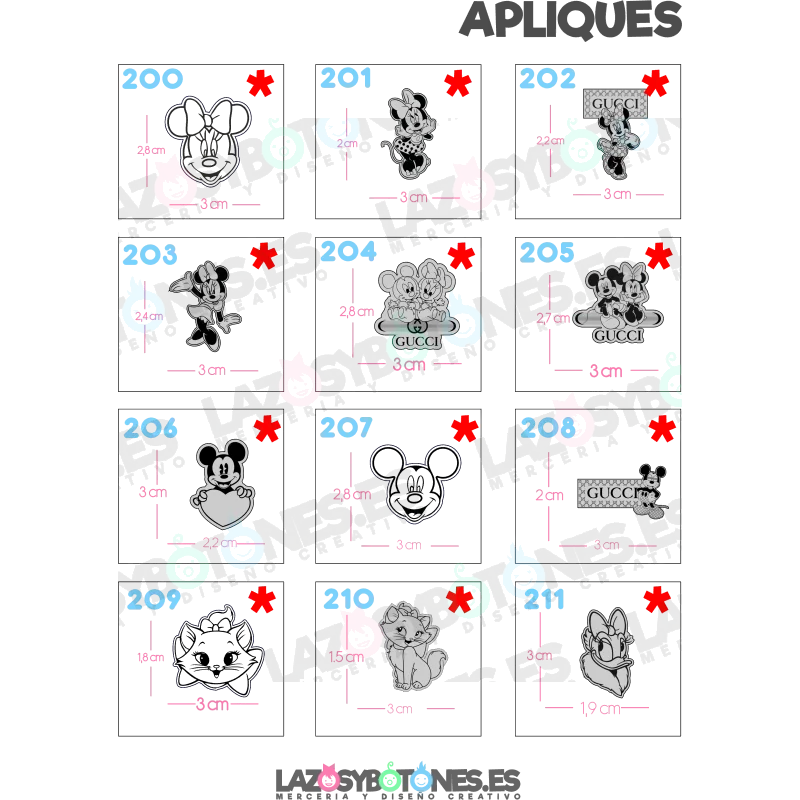 APLIQUE - RESINA PERSONAJES
