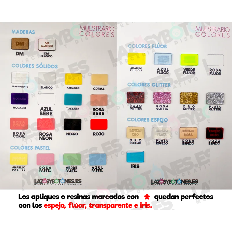 APLIQUE RESINA MOD. CORONA CON NOMBRE - VARIOS COLORES