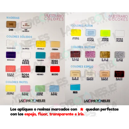 APLIQUE RESINA MOD. CORONA CON NOMBRE - VARIOS COLORES