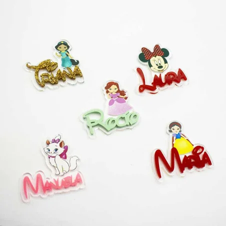 APLIQUE - RESINA CON IMAGEN Y NOMBRE