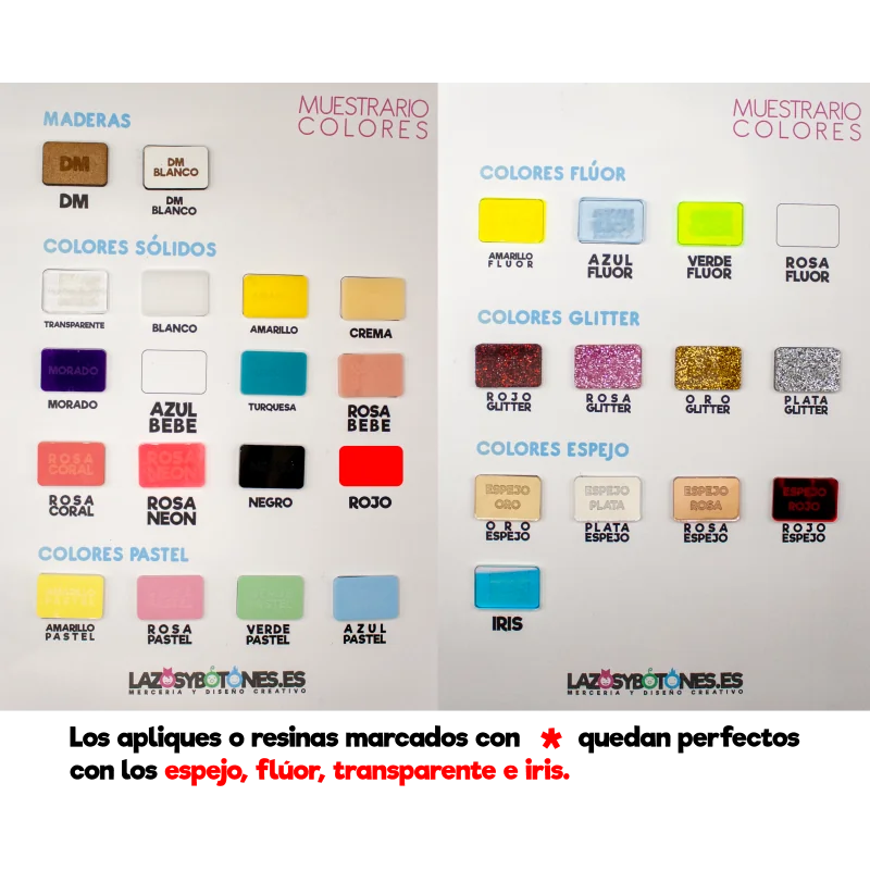 APLIQUE RESINA DOBLE PARA LAZOS CON IMAGEN Y...