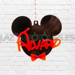 BOLA DE NAVIDAD - MOD. MICKEY PAJARITA ROJA DOS CAPAS