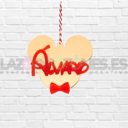 BOLA DE NAVIDAD - MOD. MICKEY PAJARITA ROJA DOS CAPAS 2