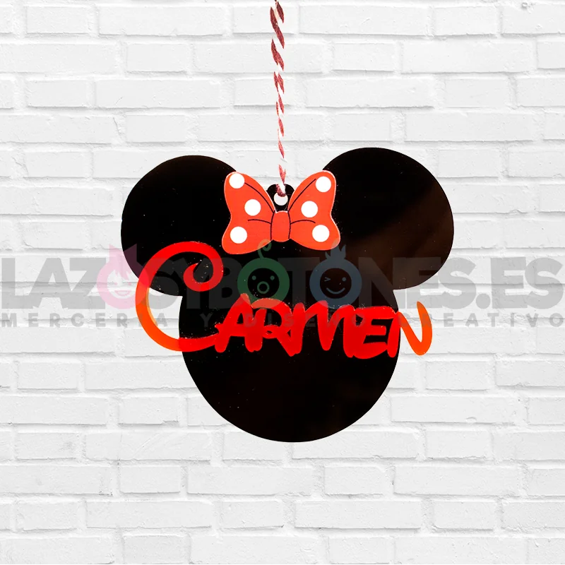 BOLA DE NAVIDAD - MOD. MINNIE LAZO ROJO DOS CAPAS