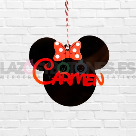 BOLA DE NAVIDAD - MOD. MINNIE LAZO ROJO DOS CAPAS