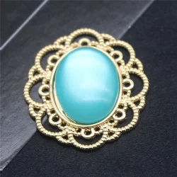 RESINA CAMAFEO VERDE AGUA - 26*30MM