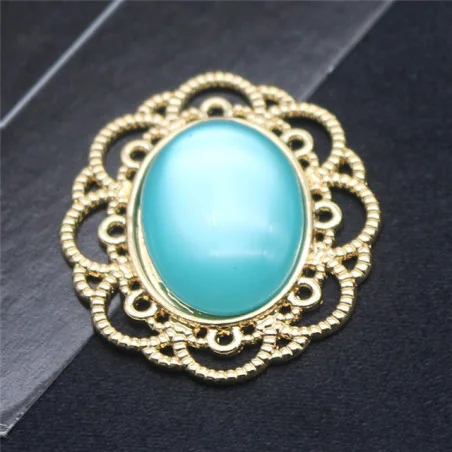 RESINA CAMAFEO VERDE AGUA - 26*30MM