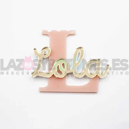 APLIQUE RESINA NOMBRE E INICIAL - VARIOS COLORES