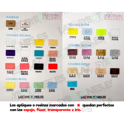 APLIQUE RESINA NOMBRE PARA LAZOS - VARIOS COLORES - LETRA 4 2