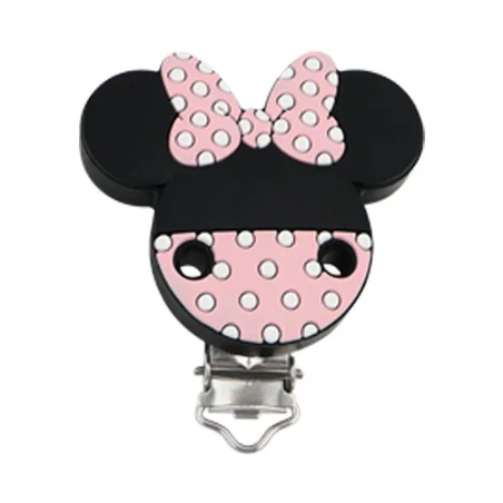 CHUPETERO DE SILICONA MINNIE LAZO ROSA