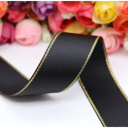 Cinta grosgrain HILO DORADO 38mm - Negro