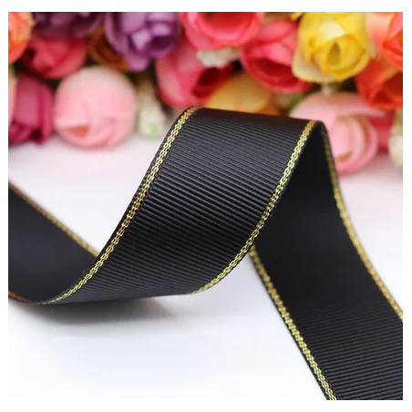 Cinta grosgrain HILO DORADO 38mm - Negro